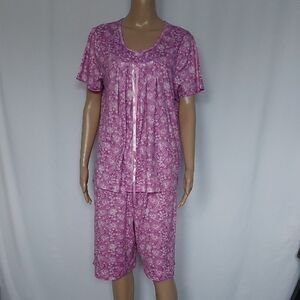Cozee Corner Floral Pink Women's Sleepwear Set Size L